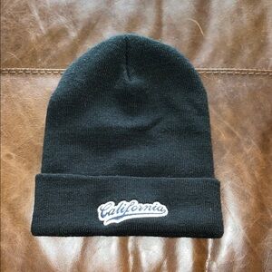 Black Beanie with California Embroidery